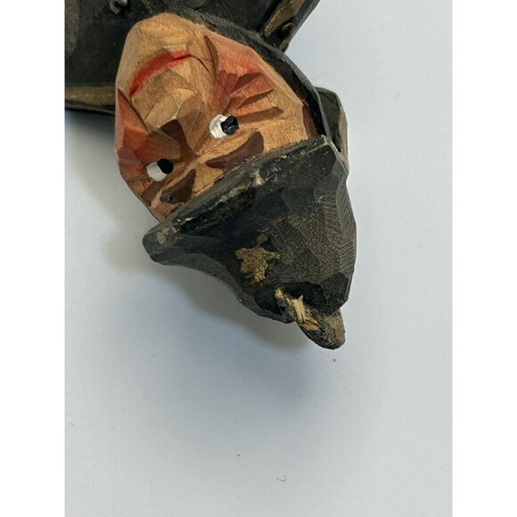 RARE Vintage Wood Carved Police Fireman Folk Art Denmark Figure Toy - READ - Picture 9 of 9